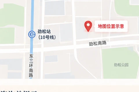 万顺为民海文大厦到访位置与地铁10号线劲松站示意图